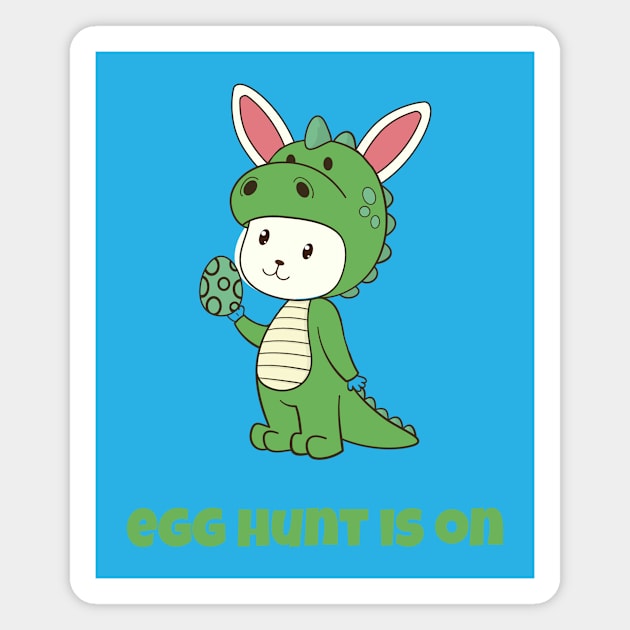 Egg Hunt Is On Easter T Rex Dinosaur Egg Hunting For Kids Magnet by DDJOY Perfect Gift Shirts